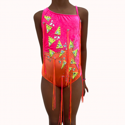 Justaucorps fluo avec franges