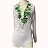 justaucorps vert blanc - le coin paillettes