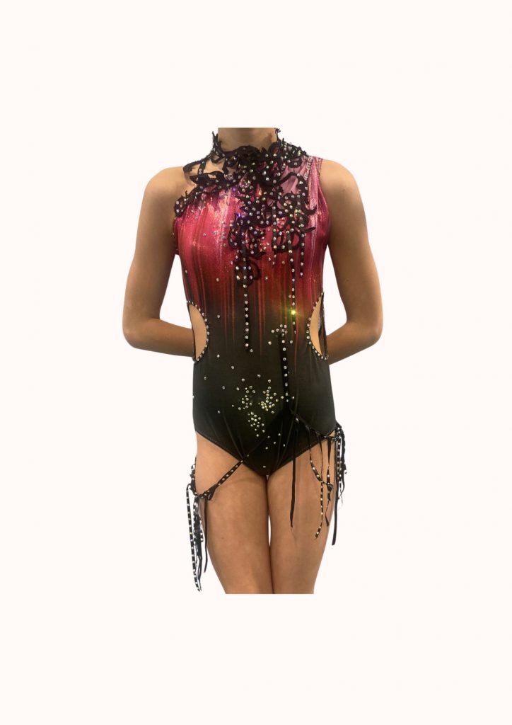 Justaucorps rouge et noir - Le coin paillettes