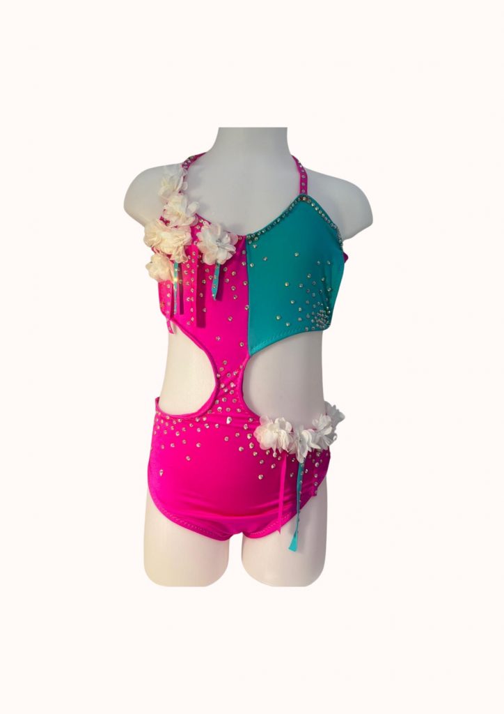 Justaucorps bleu et rose