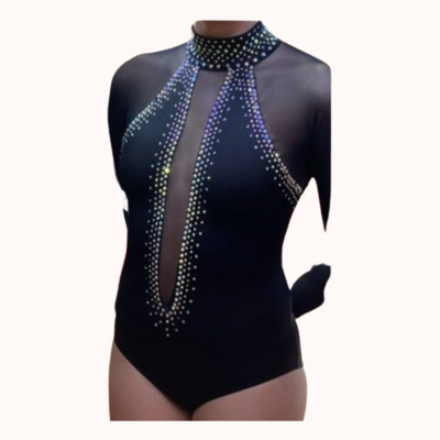 Justaucorps noir strass