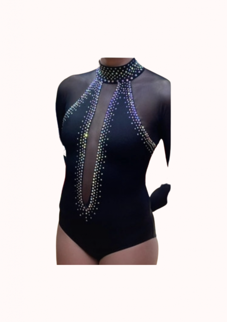 Justaucorps noir strass