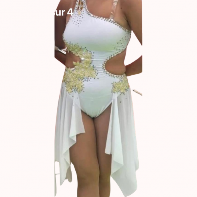 Justaucorps DUO blancs et doré T34